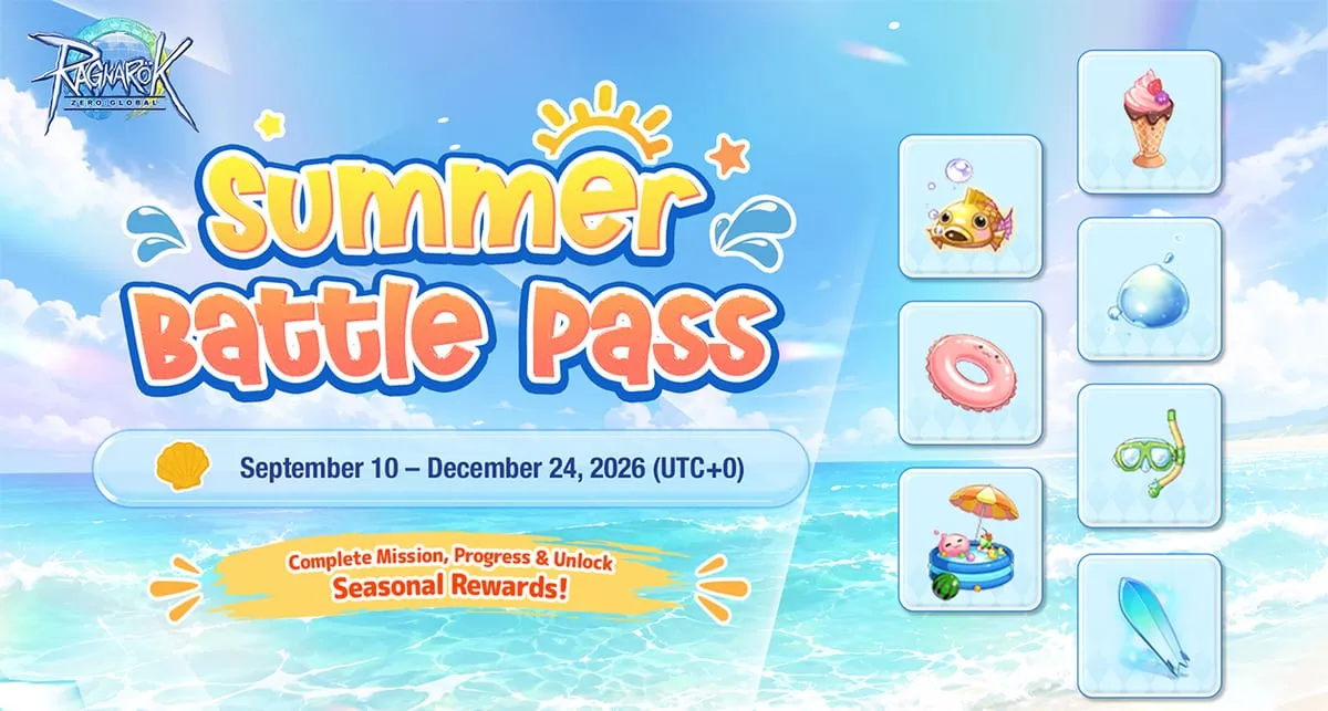 แบนเนอร์กิจกรรม Battle Pass (Summer) จากประกาศทางการ