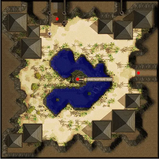แผนที่ย่อของ Sograt Desert (moc_fild19) ปักหมุด: 1 Al Noma, 2 Amon Ra